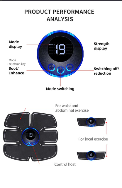 Electrical Muscel Stimulator Massager Abdomen Buttocks Arm Leg Neck Hips Trainer Muscle Toner Fitness Training Workout Equipment
