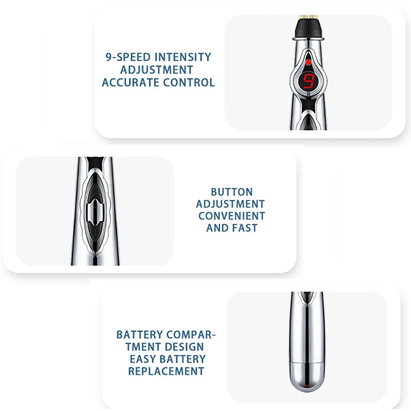 Electronic Acupuncture Acupoint Massage Pen Multi-Function Meridian Pressing Energy Therapy Energy Pen Pain Relieving Tool