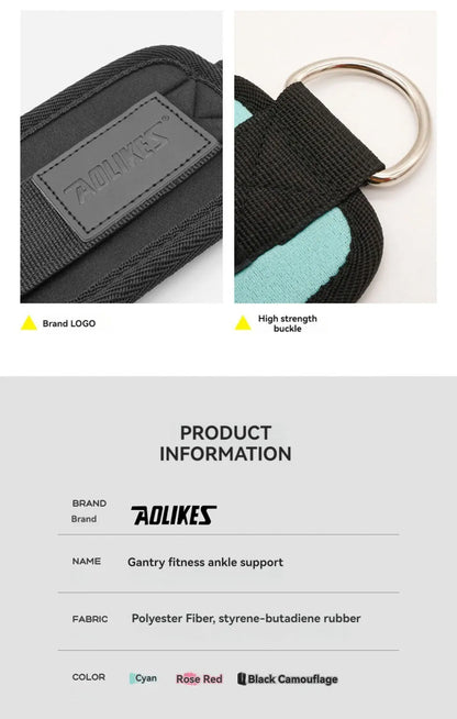 AOLIKES Adjustable Padded Ankle Wrist Cuffs Padded Straps D-Ring Glute Kickback for Cable Machine, Ideal for Glutes Exercises